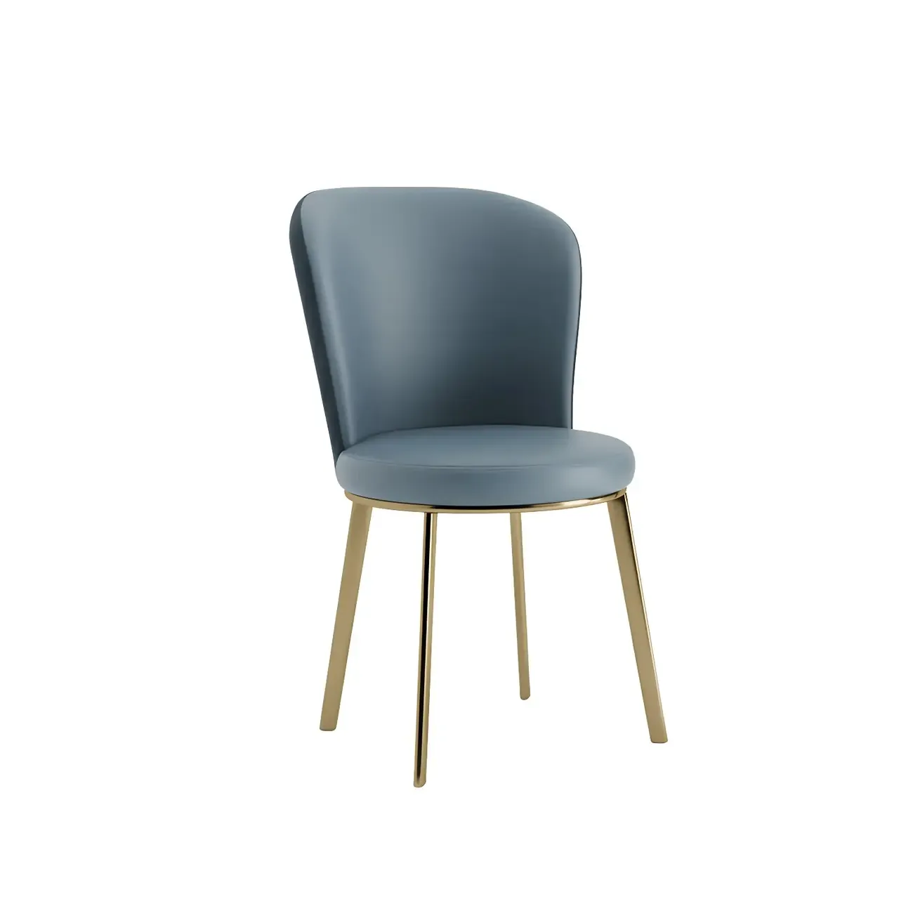 Sleek Gold Legs Faux Leather Upholstered Dining Chair