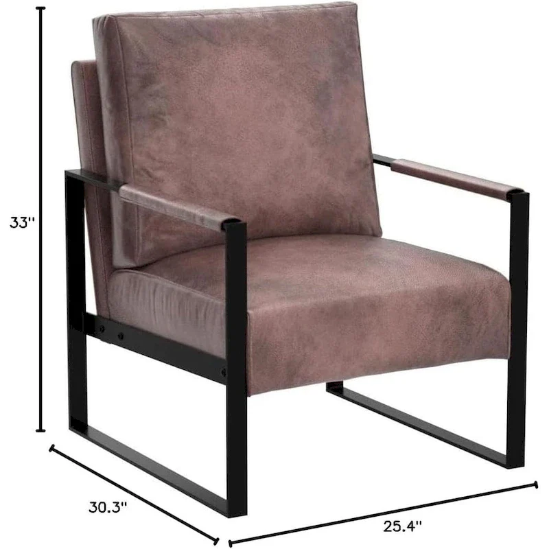 Microfiber Upholstery Metal Arms Chair
