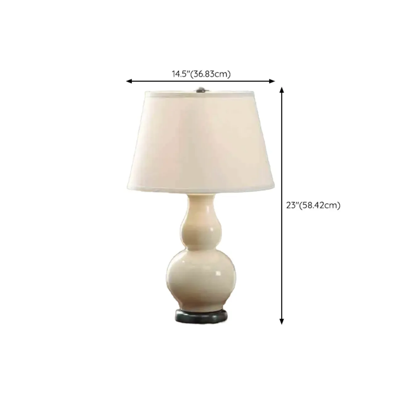Elegant White Ceramic LED Table Lamp with Fabric Shade
