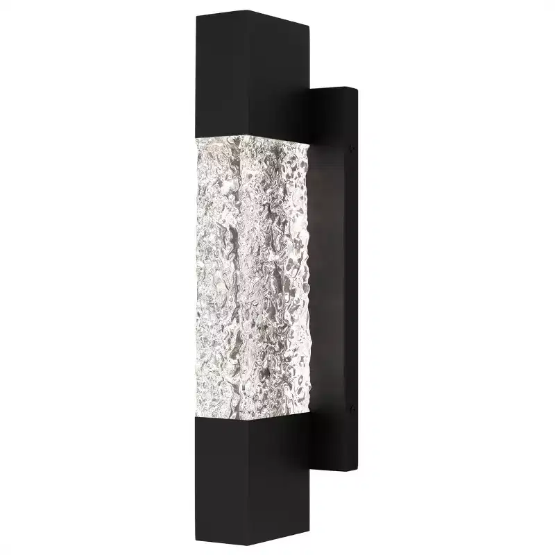 Solace Integrated LED Matte Black Outdoor Wall Lantern