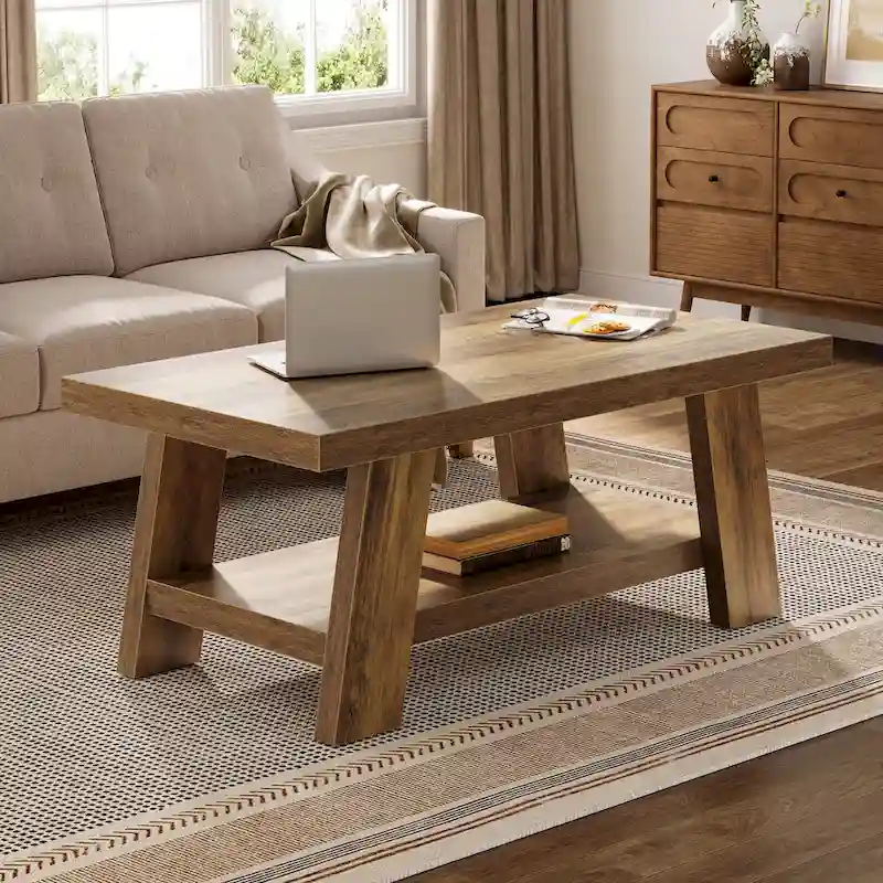 Farmhouse Coffee Table, 47.24-Inch Center Table