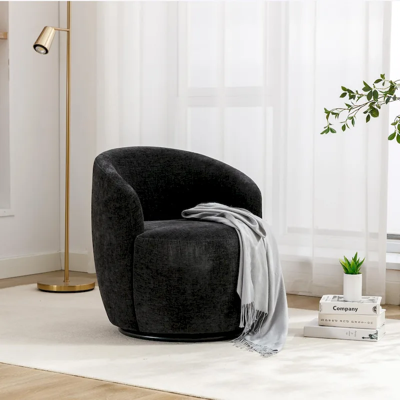 Ouyessir Accent Upholstered Round Velvet 360 Degree Swivel Sofa Chairs