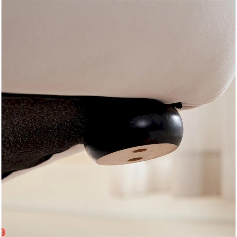 White Durable Fabric Sofa with Solid Wood Frame