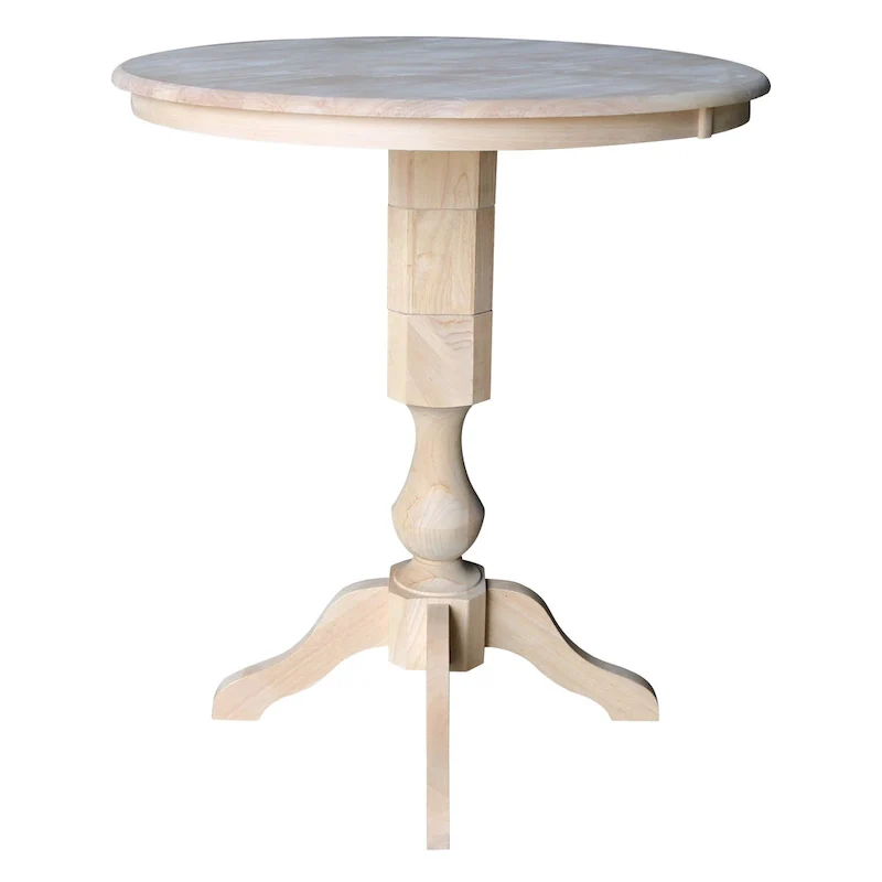 36 Round Top Pedestal Dining Table - Unfinished