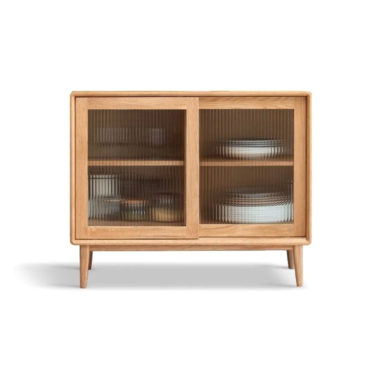 Modern Wood Sliding Doors Sideboard with Drawers