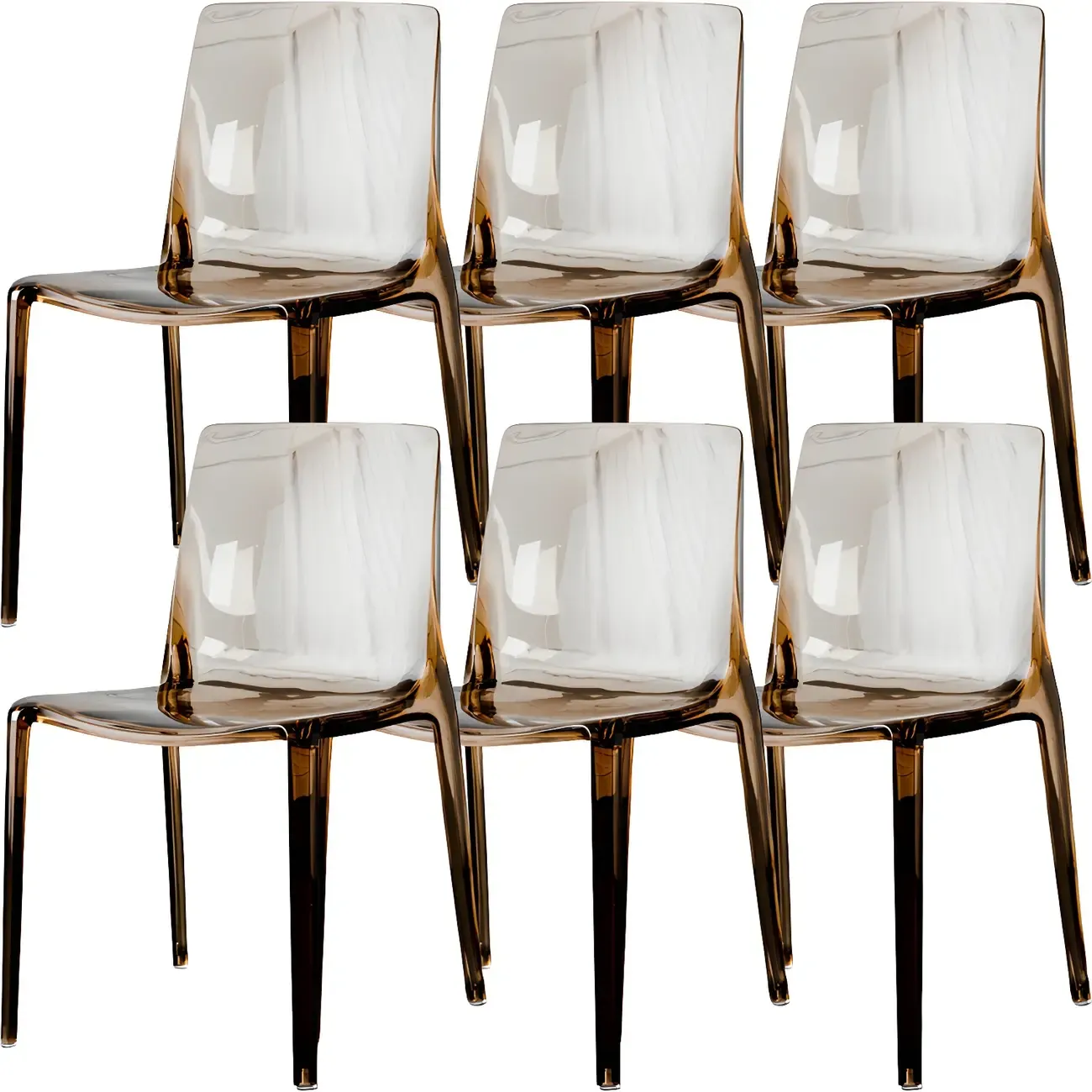 Amber Acrylic Armless Low Back Dining Chair