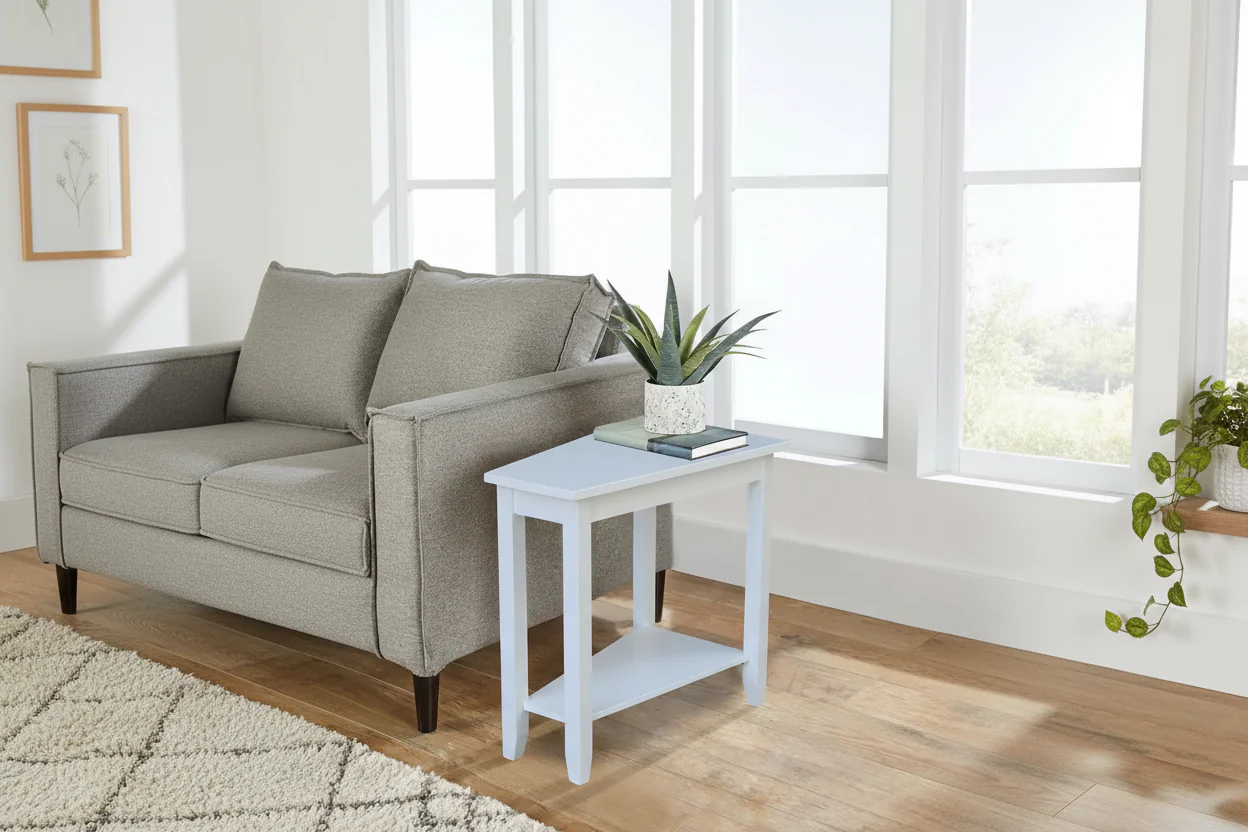Solid Parawood Accent Table – Unfinished / Blue / Grey / White / Black