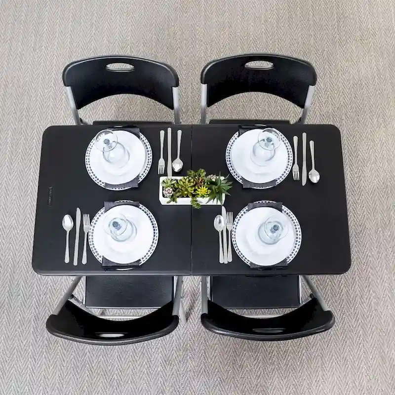 Lifetime 4-Foot Fold-In-Half Adjustable Table, Black (Light Commercial)