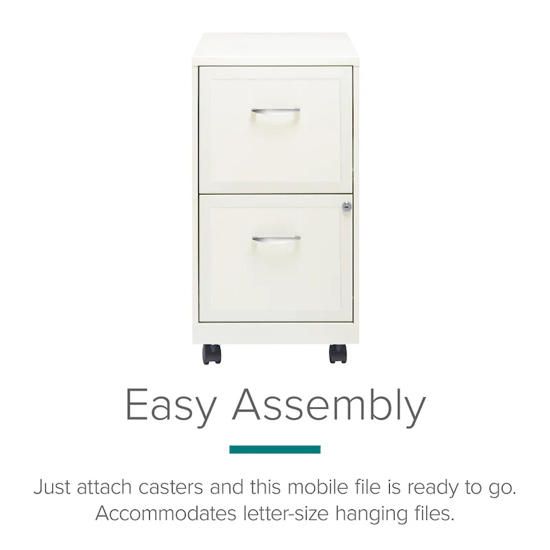 Space Solutions Pearl White 2-drawer Mobile File Cabinet