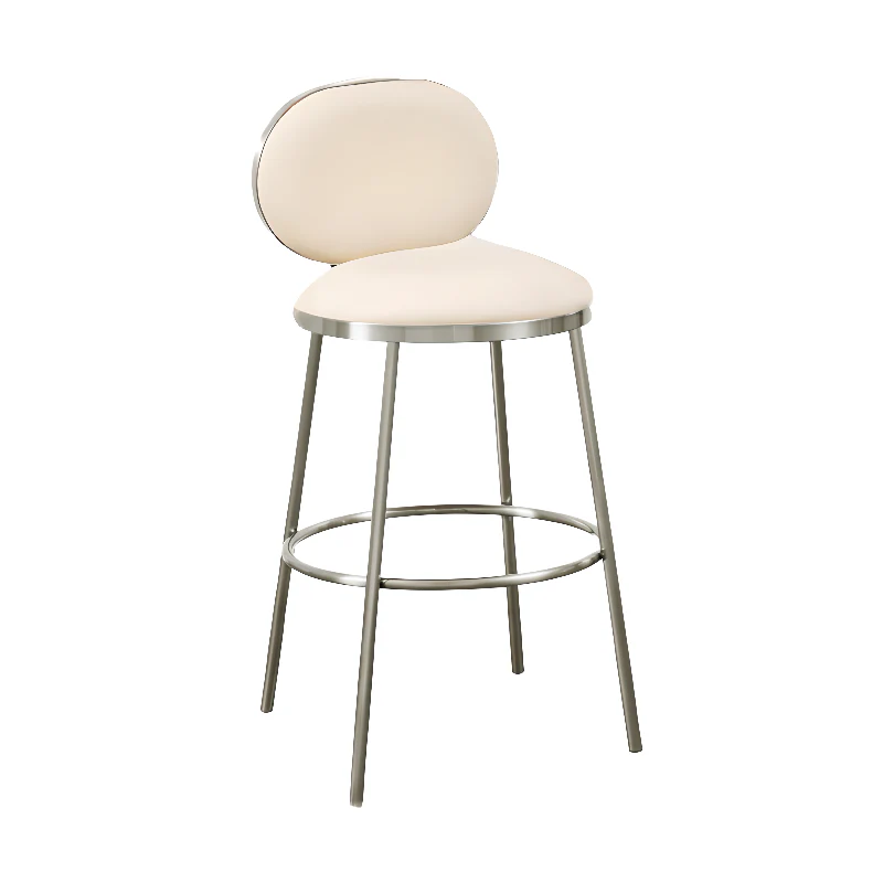 Modern 4-Leg Metal Faux Leather Upholstered Bar Stools