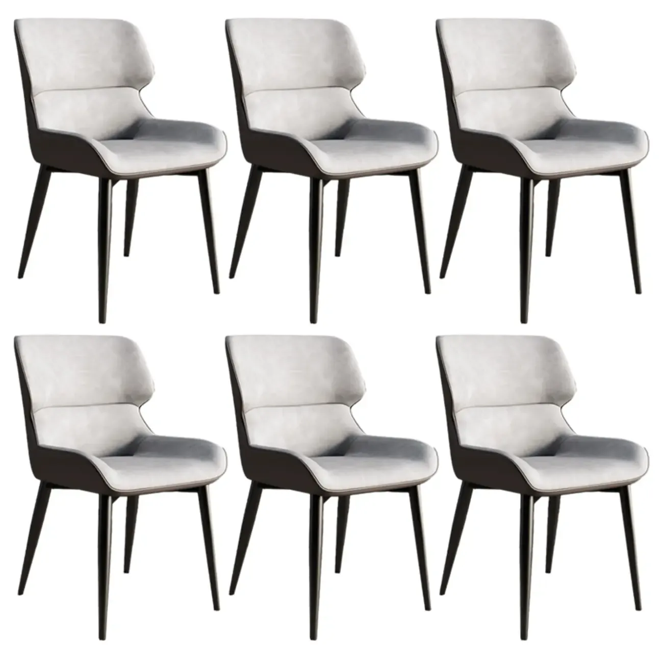 Leather Low Solid Back Armless Dining Side Chair