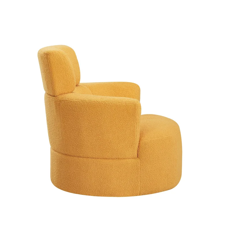 Polyester Barrel Swivel Chair with 360 Rotation, and Adjustable Headrest & Berber Fleece Upholstery - 320lb Capacity