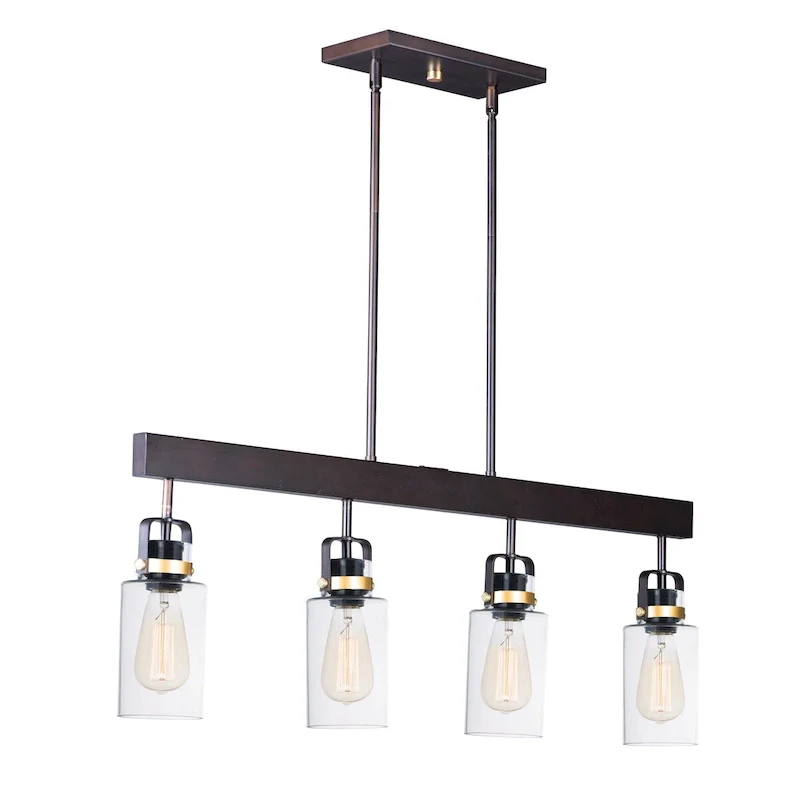 Magnolia 4-Light Linear Pendant - bronze / gold