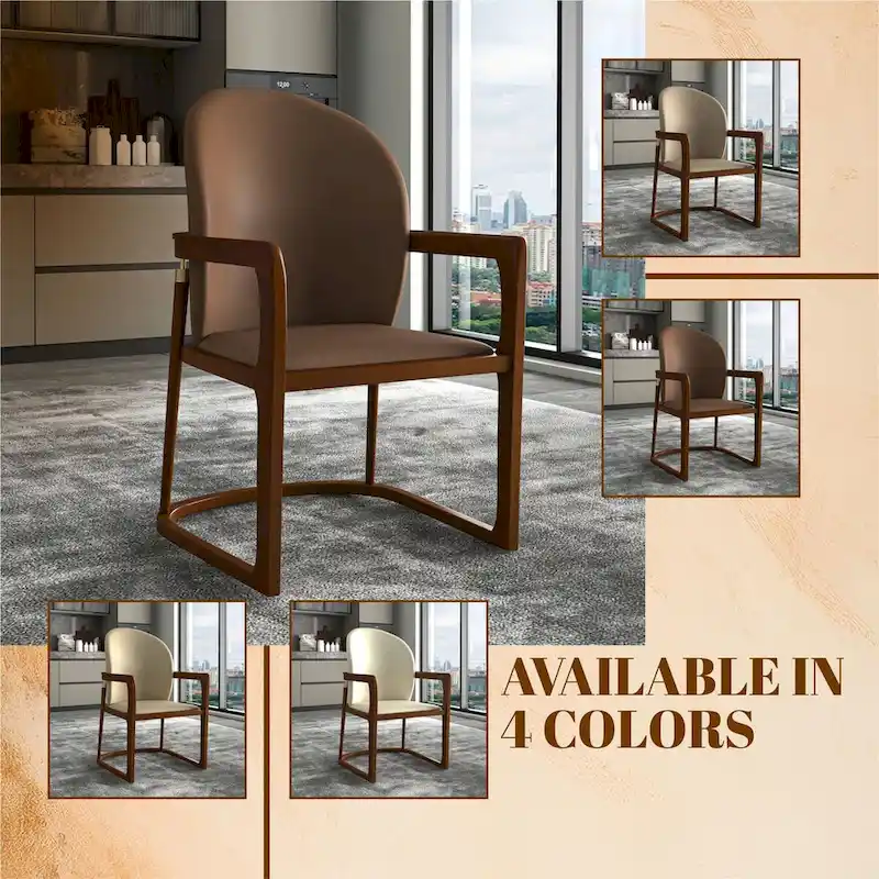 Modern Dining Chair in Upholstered Leather Svelta Series by LeisureMod