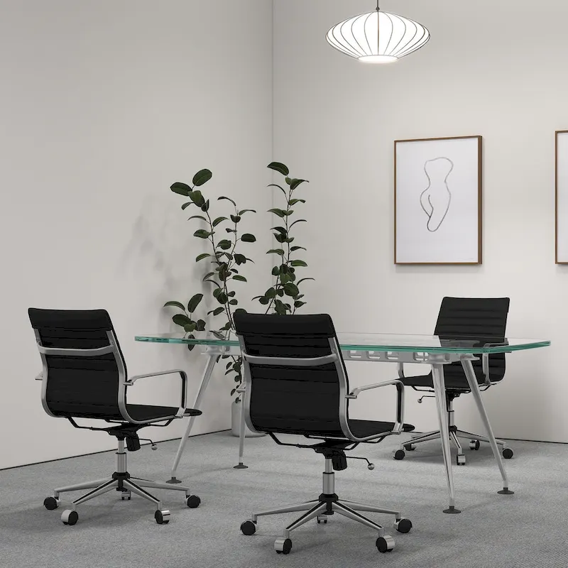 LUXMOD Ribbed Home Office Computer Chair Desk Chair