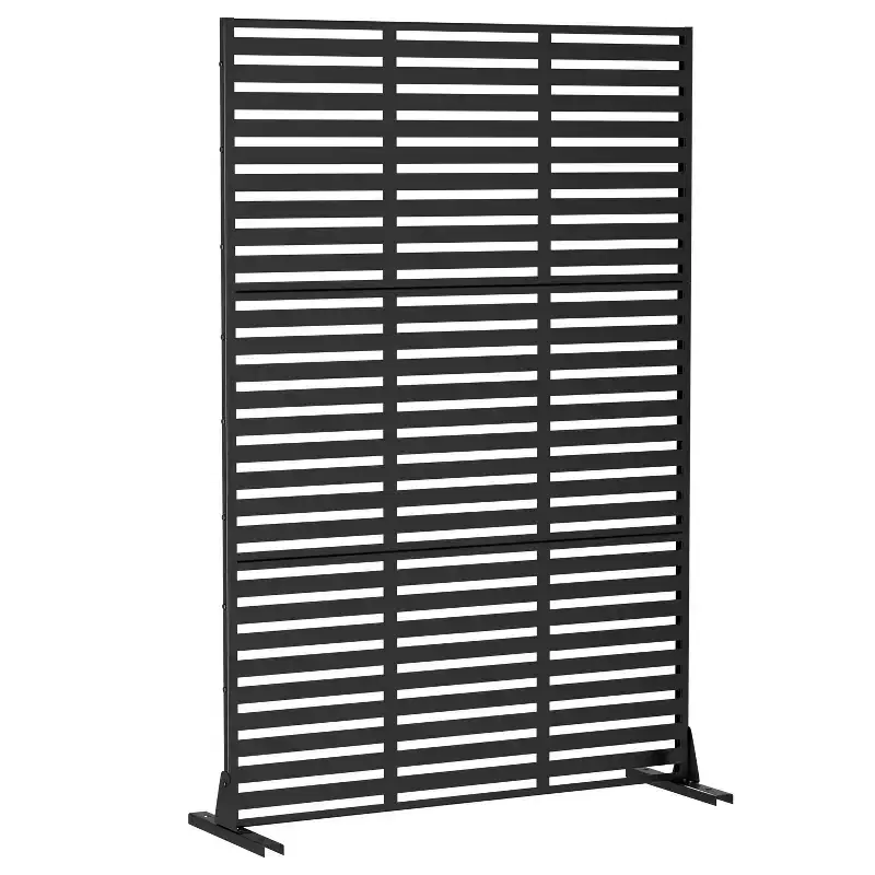 Adams 72 x 47 inch Black Metal Outdoor Private Screen