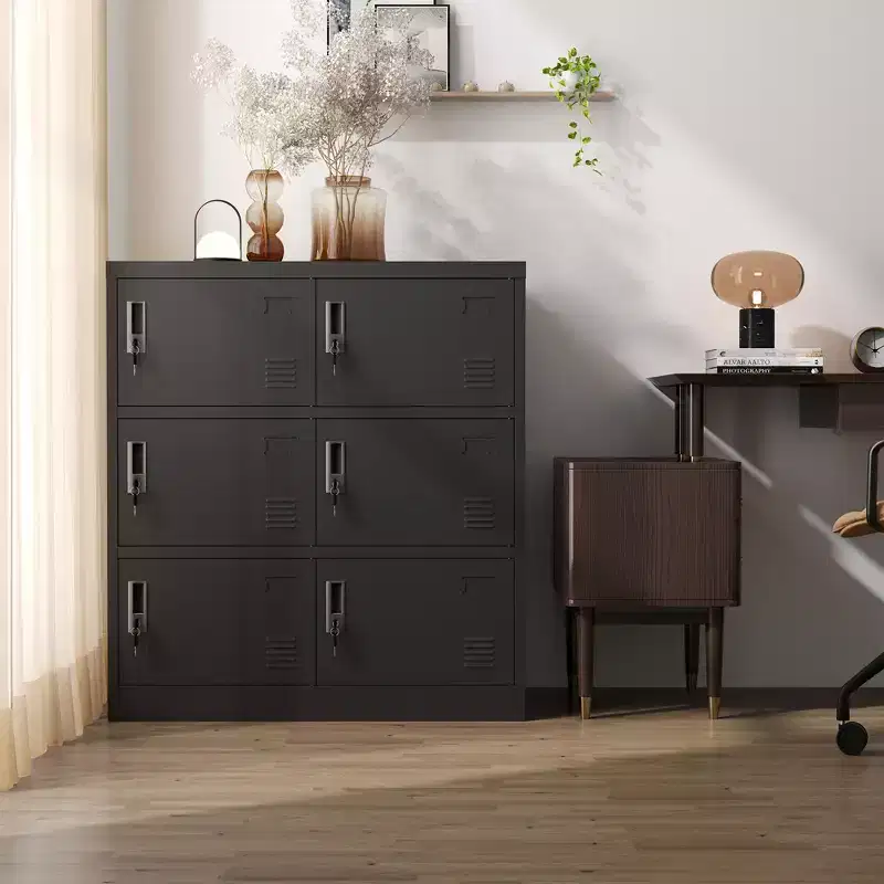 Employee Storage Locker, Multiple Doors Steel Gym Lockers with Card Slots and Vents, Metal Locker Storage Cabinets for School, Office