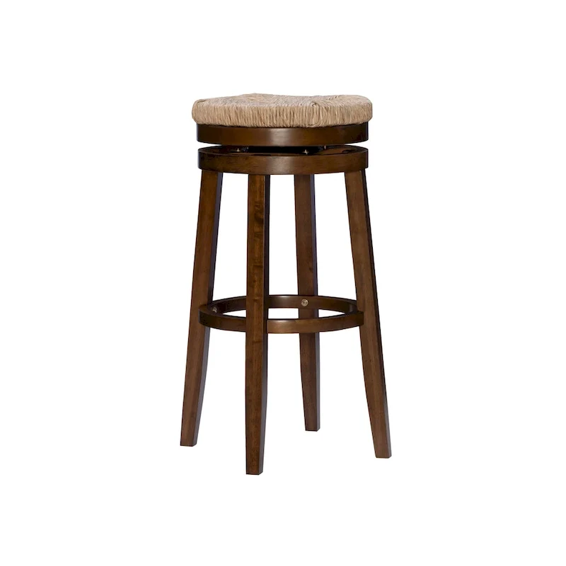 Maya Backless 31-Inch 360-Degree Swivel Bar Stool with Seagrass Seat