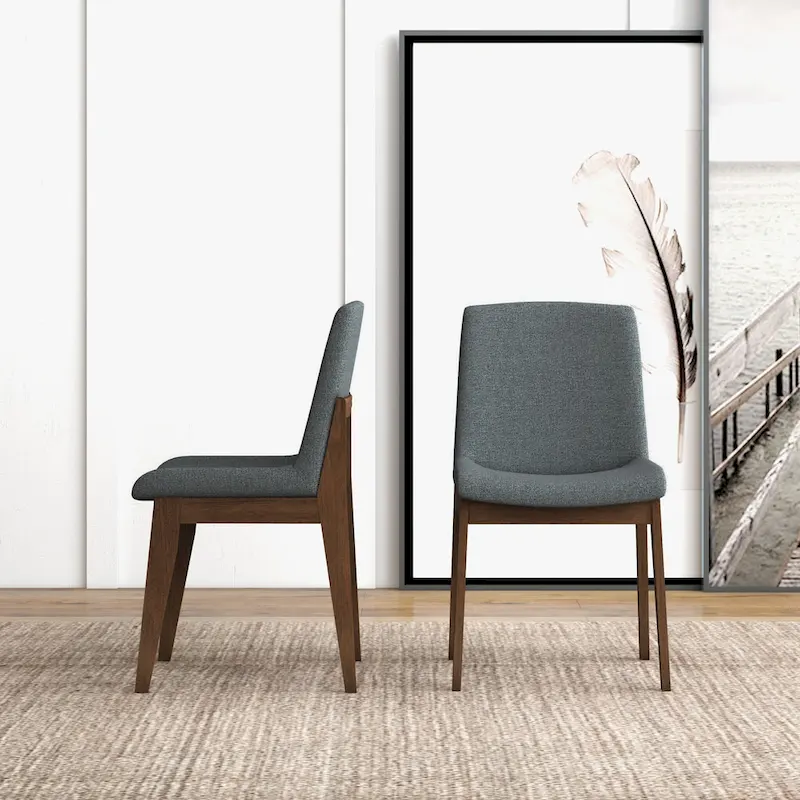 Odessa Mid Century Polyester Blend Dining Chair (Set of 2)