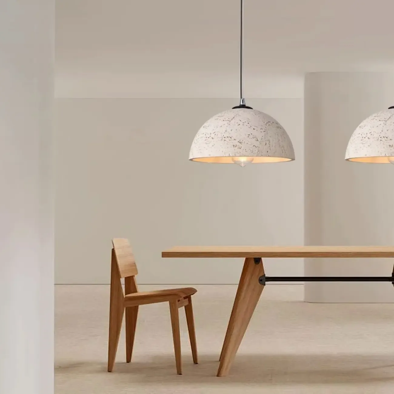 Industrial Marble Effect Dome Pendant Light for Dining Room