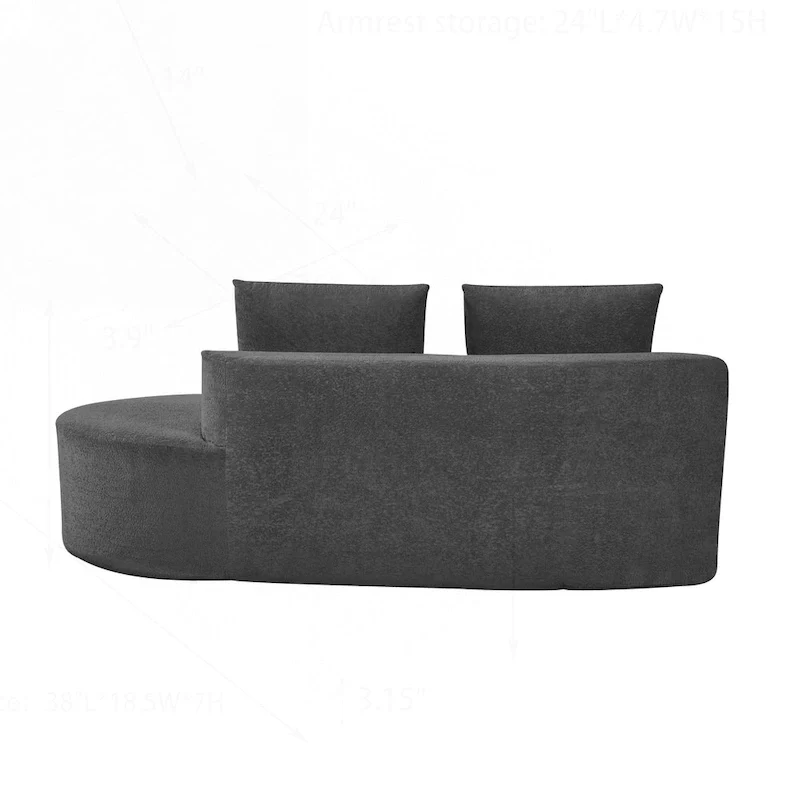 Modern Curved Sectional Sofa with High-Quality Upholstery and Spacious Seating