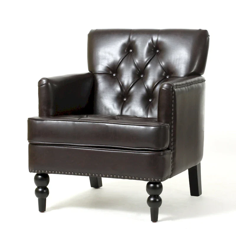 Malone Brown Leather Club Chair by