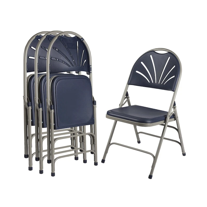 Lusitano Collection Fan Back Folding Chair, Pack of 4