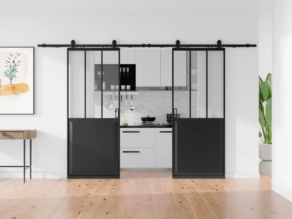 Porte Coulissante Double - Noir