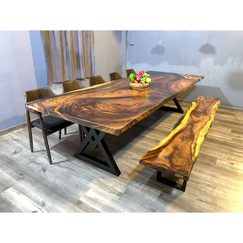 Sundaland 118 Large Slap Live Edge Dining Table