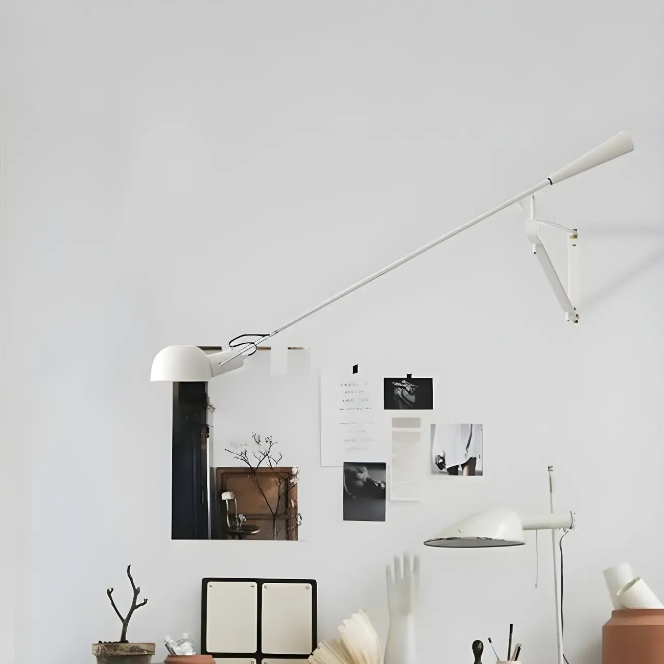 Postmodern Metal Long Swing Arm Wall Light