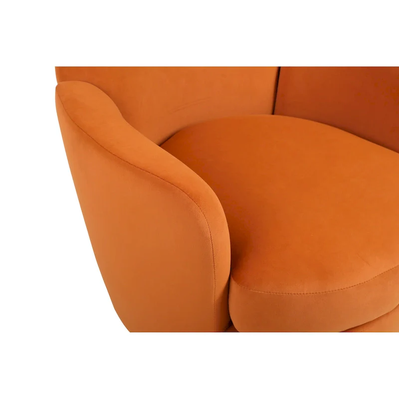 Velvet Soft Fabric Swivel Barrel Chair - 28.3 x 29.3 x 32.7