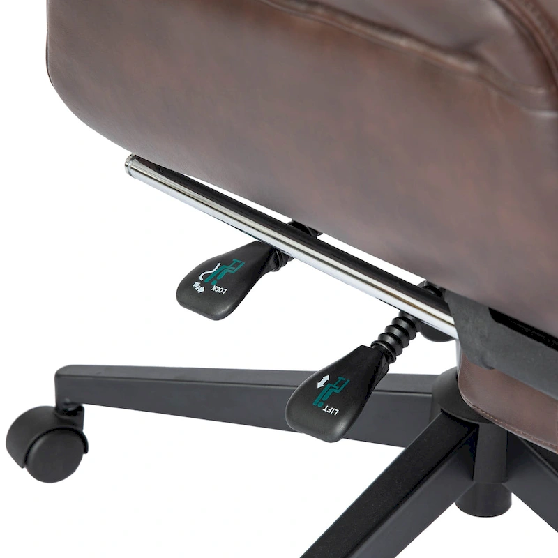 Glitzhome Adjustable Reclining Swivel High Back Home Office Chair with Footrest and Armrest