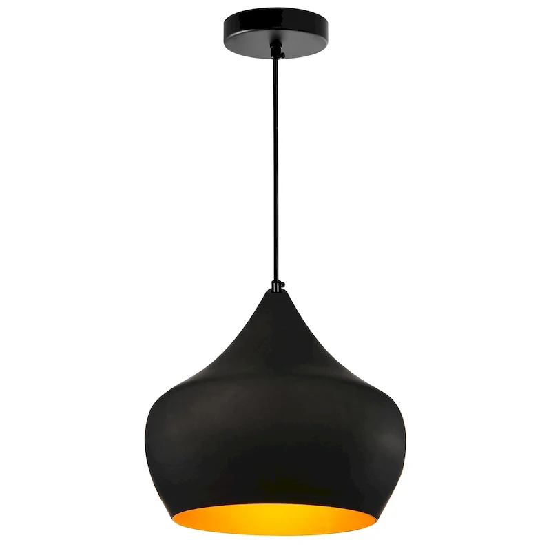 Dynamic 15 Inch 1 Light Down Pendant With Black Finish