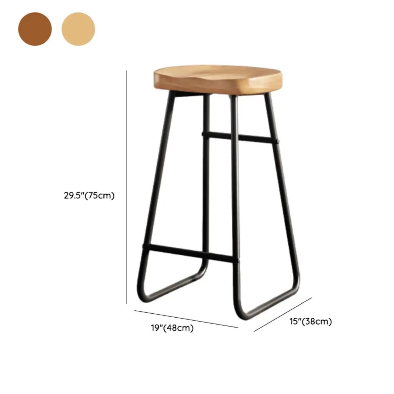 Brown Saddle Backless Counter Bar Stools with Footrest