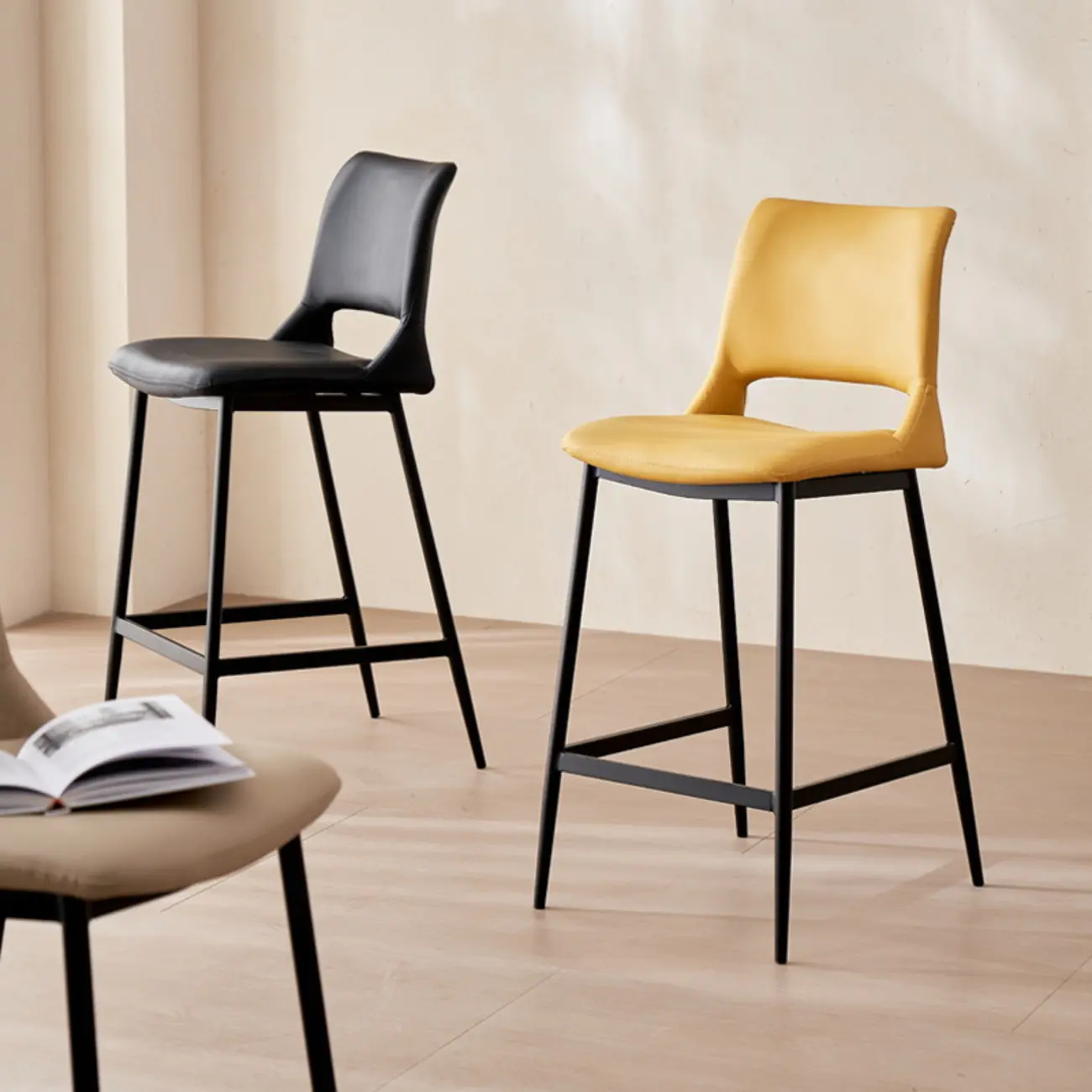 Counter Adjustable Leather Modern Bar Stools