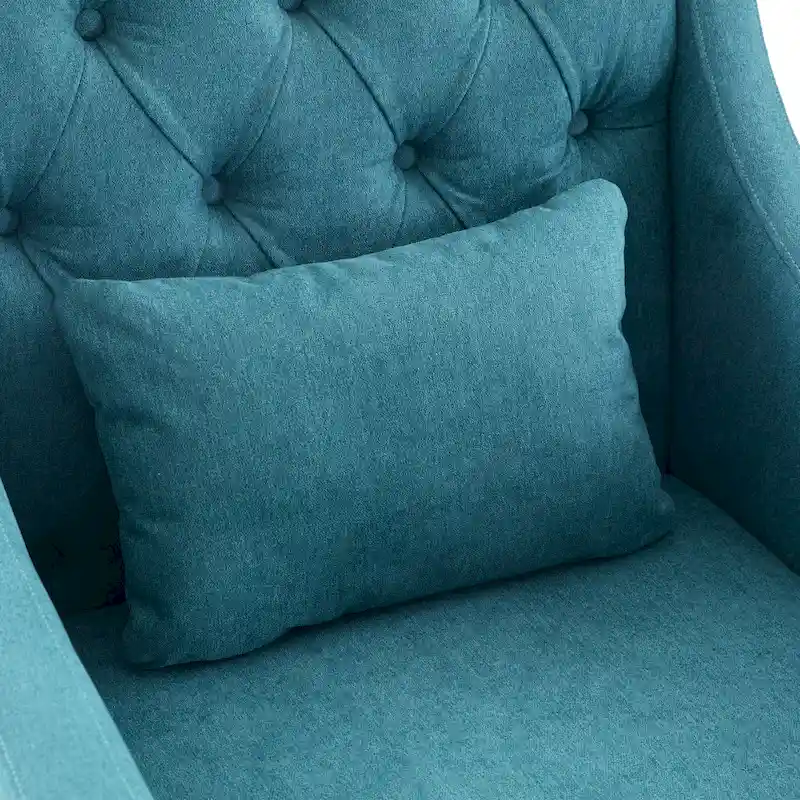 Upholstered Accent Armchair with Lumbar Pillow