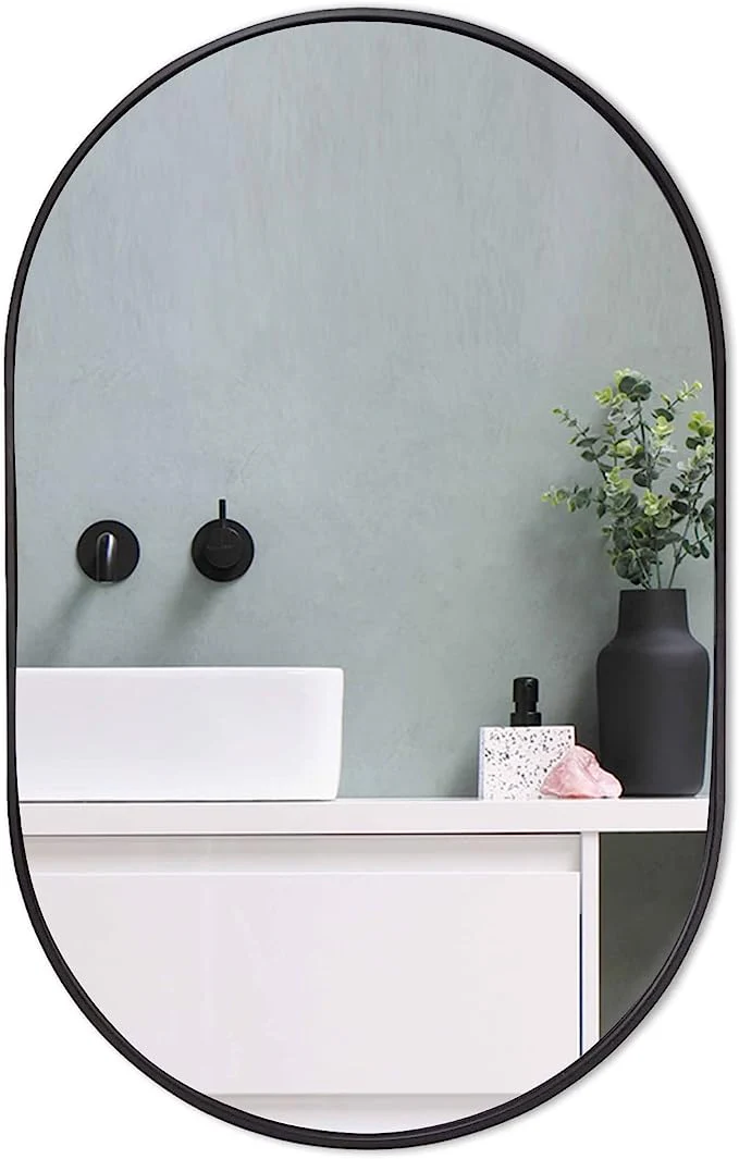 24x36 Oval Black Mirror