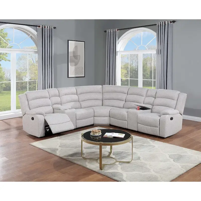 Poundex 3-Piece Reclining Sectional Set