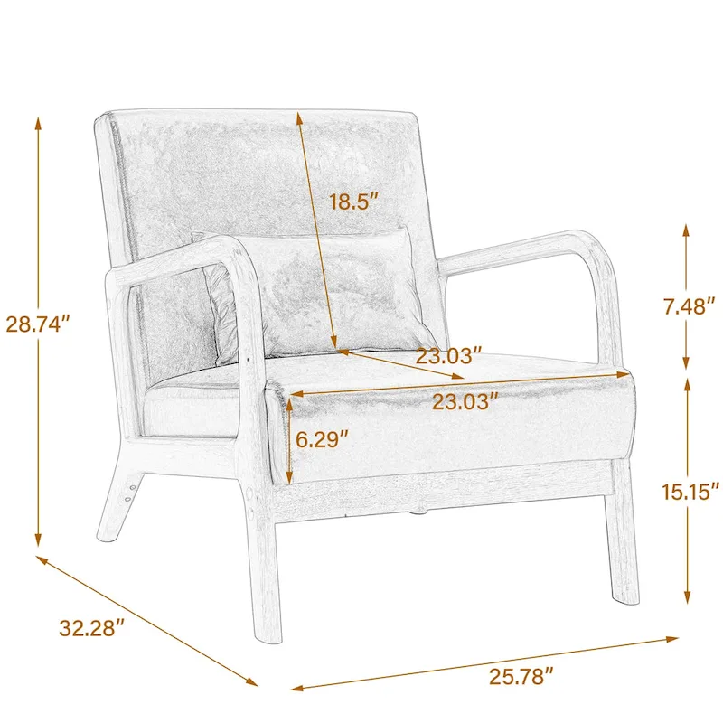 Upholstered Arm Chair with Cution Modern Side Accent Chairs - 25.8