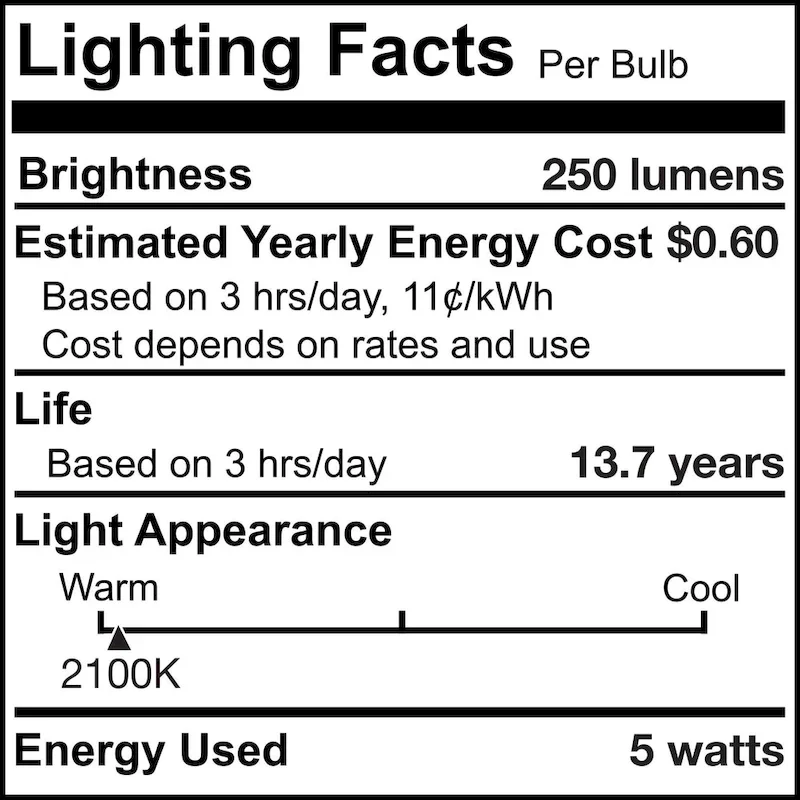 Bulbrite LED Filament Pack of (4) 5 Watt Dimmable 7.5 Inch T9 Light Bulb with Antique Glass Finish and Medium (E26) Base