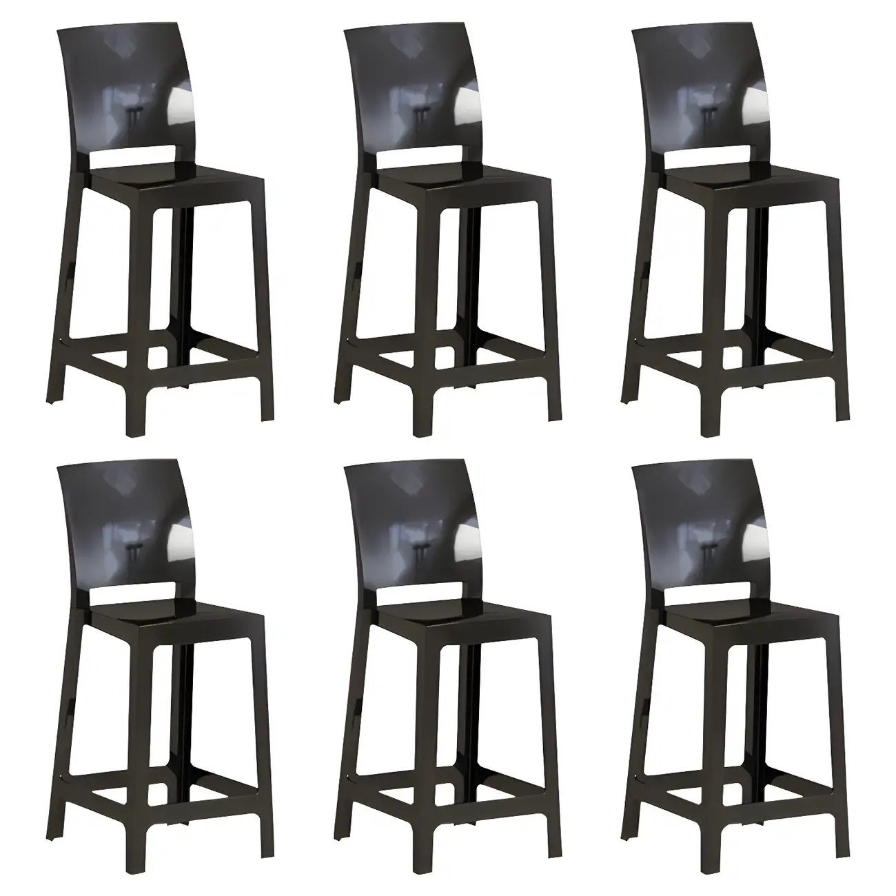 Modern Acrylic Smooth Elegant Circular Backrest Bar Stool