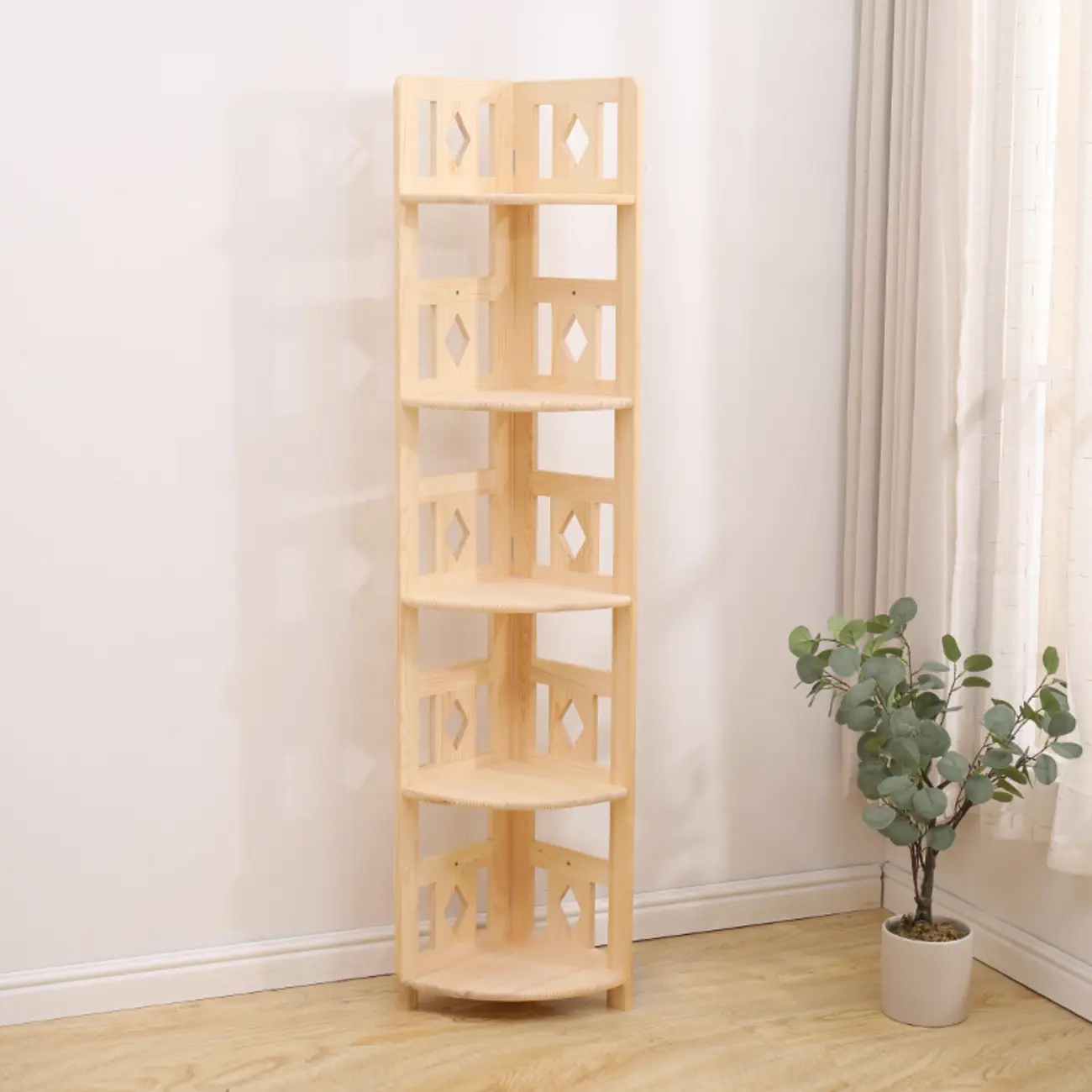 Free Standing Pine Wood Wine Racks with Bar Glass Holder Shelf
