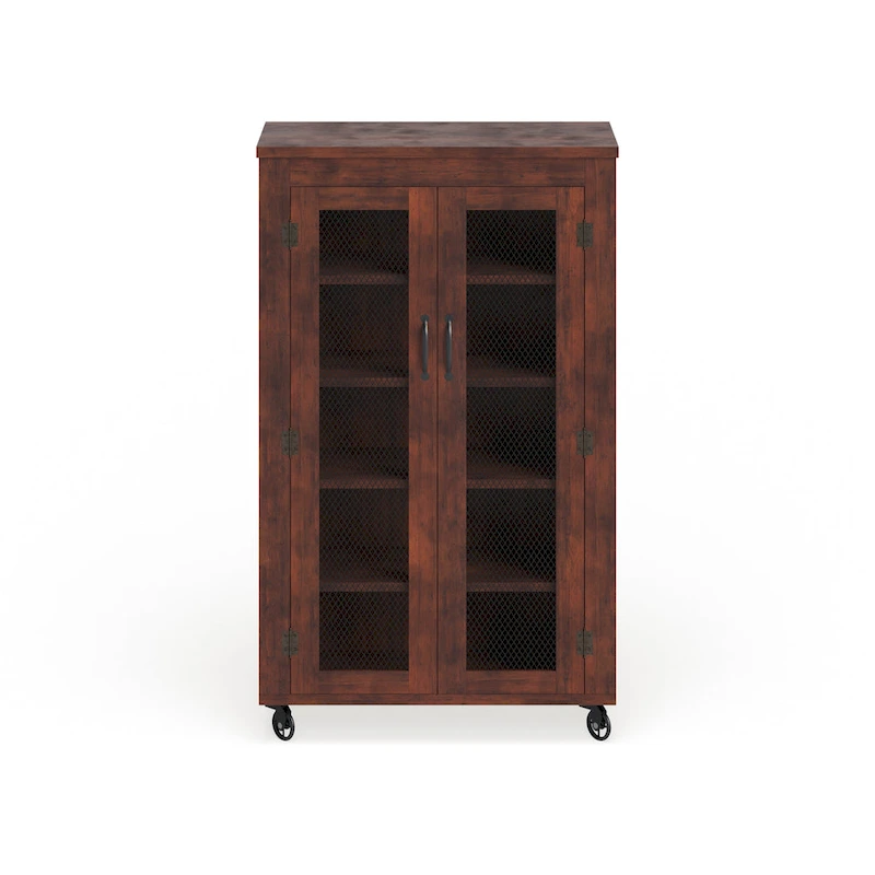 Layson Transitional Walnut 5-shelf Mobile Cabinet by Furniture of America
