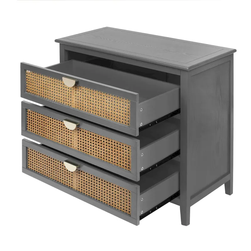 Rattan 3-Drawers Cabinet