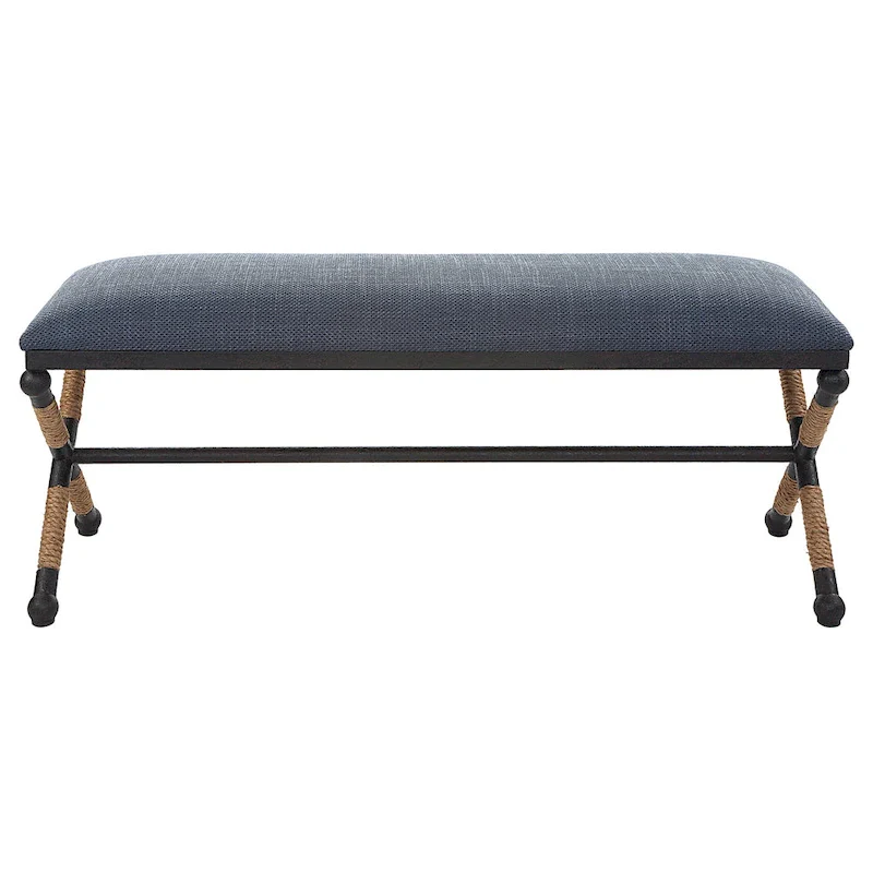 Uttermost Firth Rustic Navy Bench - 48W x 21H x 16D
