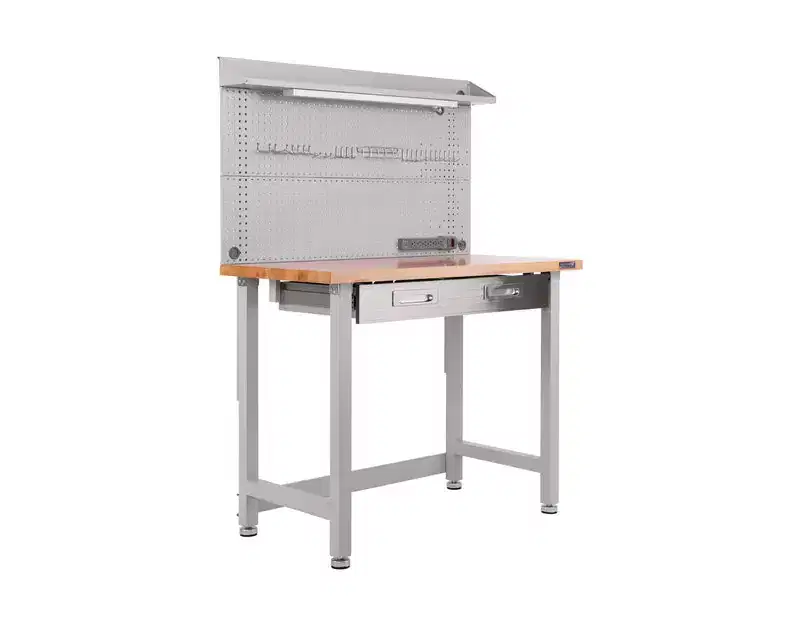 Seville Classics UltraHD Lighted Workcenter w/ Wood Top and Pegboard