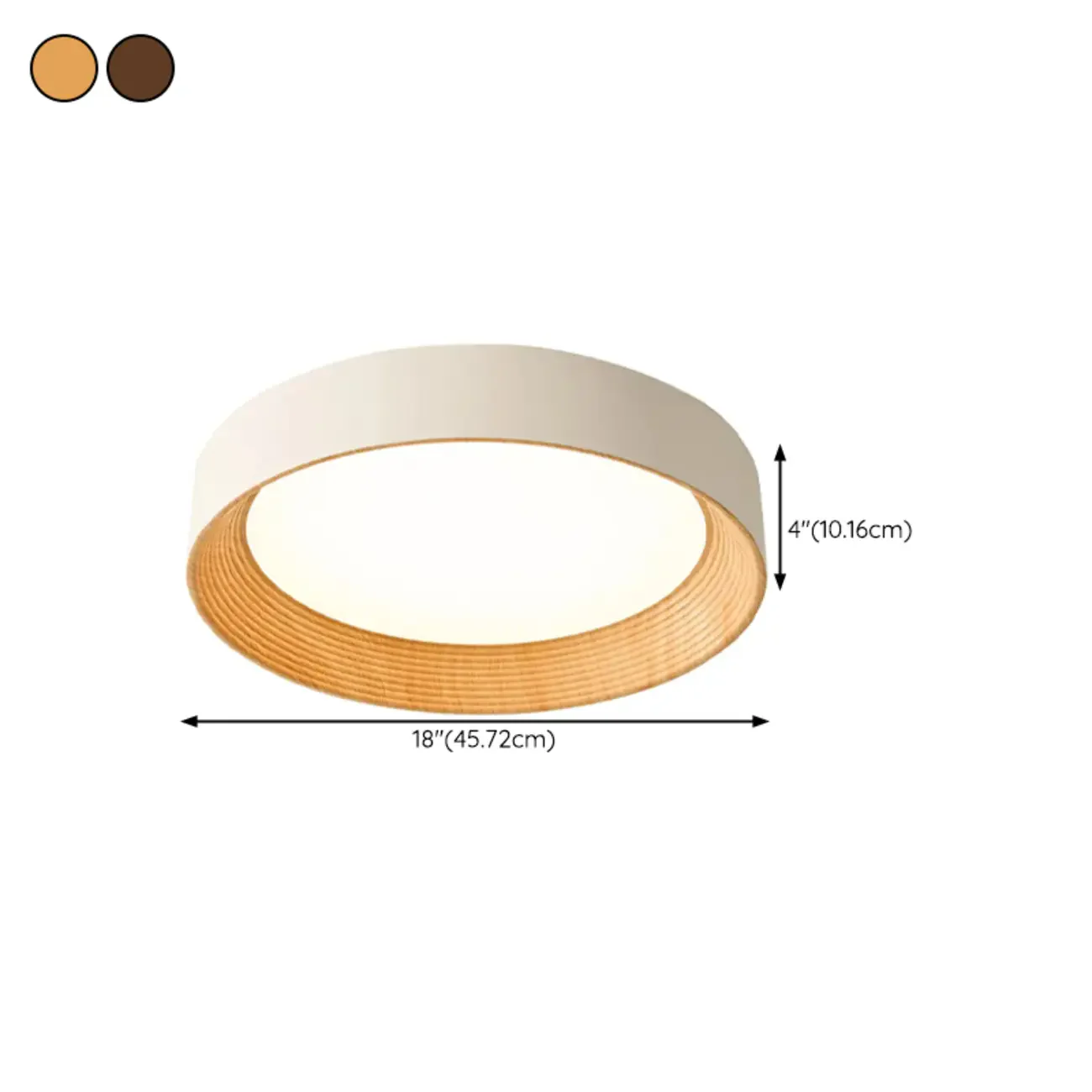 Walnut Round Flush Mount Ceiling Light