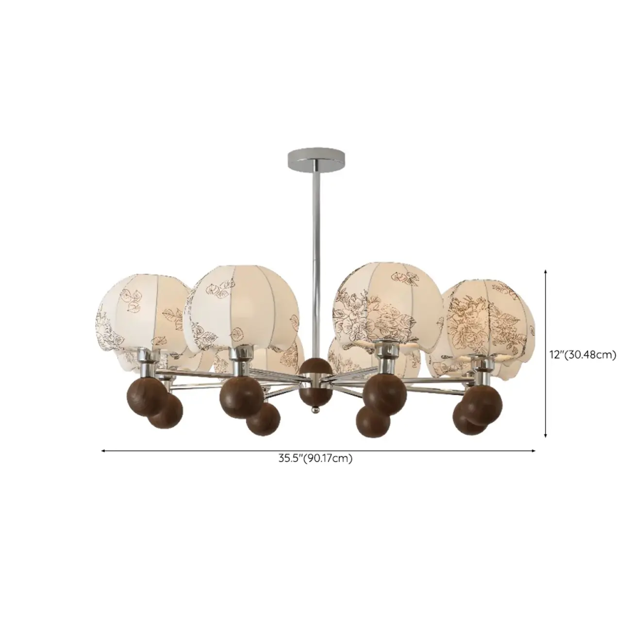 Rustic Beige Flower Fabric Elegant Chandelier