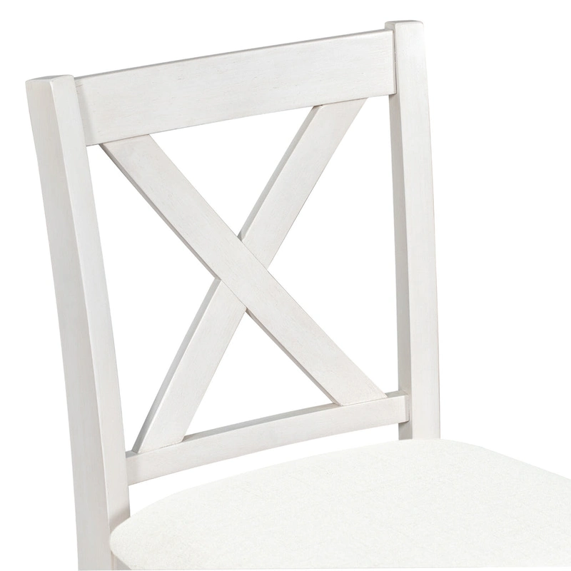 5-Piece Rustic Dining Set with Wooden Bar Table & 4 Chairs