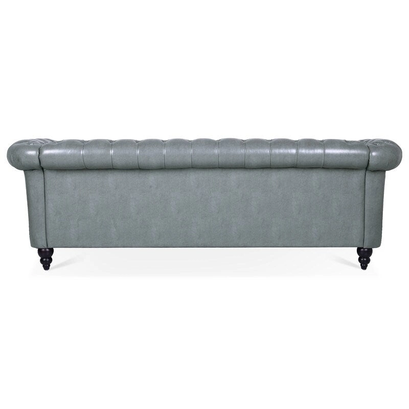 GEITIN 84.65 PU Rolled Arm Chesterfield 3 Seater Sofa